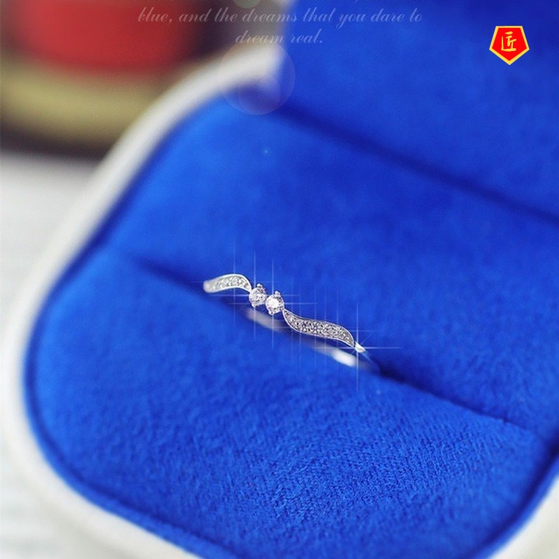 [Ready Stock]Creative Leaf Ring Women's Fashion 925 Silver
