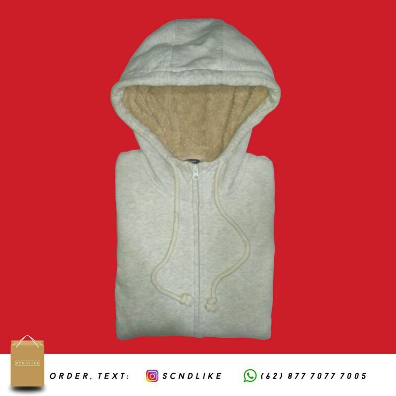 Zip Hoodie | Polham Full Zip Basic Sherpa hoodie | Jaket Sherpa