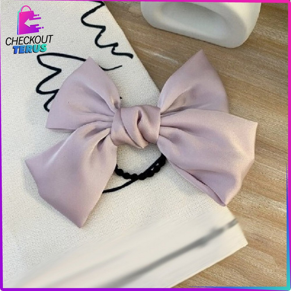 CT C160 Ikat Rambut Pita Besar Korean Style Hairband Aksesoris Kunciran Rambut Motif Pita Fashion Wanita