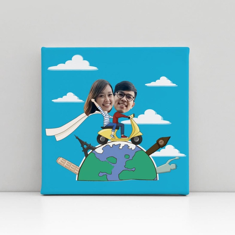 

Kanvas foto karikatur ilustrasi wajah kado pernikahan wedding hadiah valentine - kado pacar 21