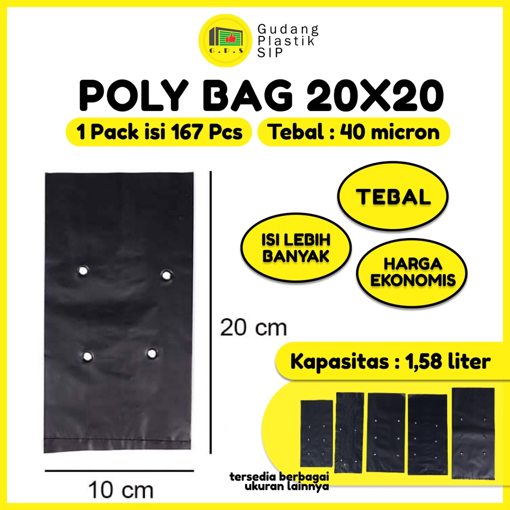 PLASTIK POLYBAG TANAMAN  20x20 cm