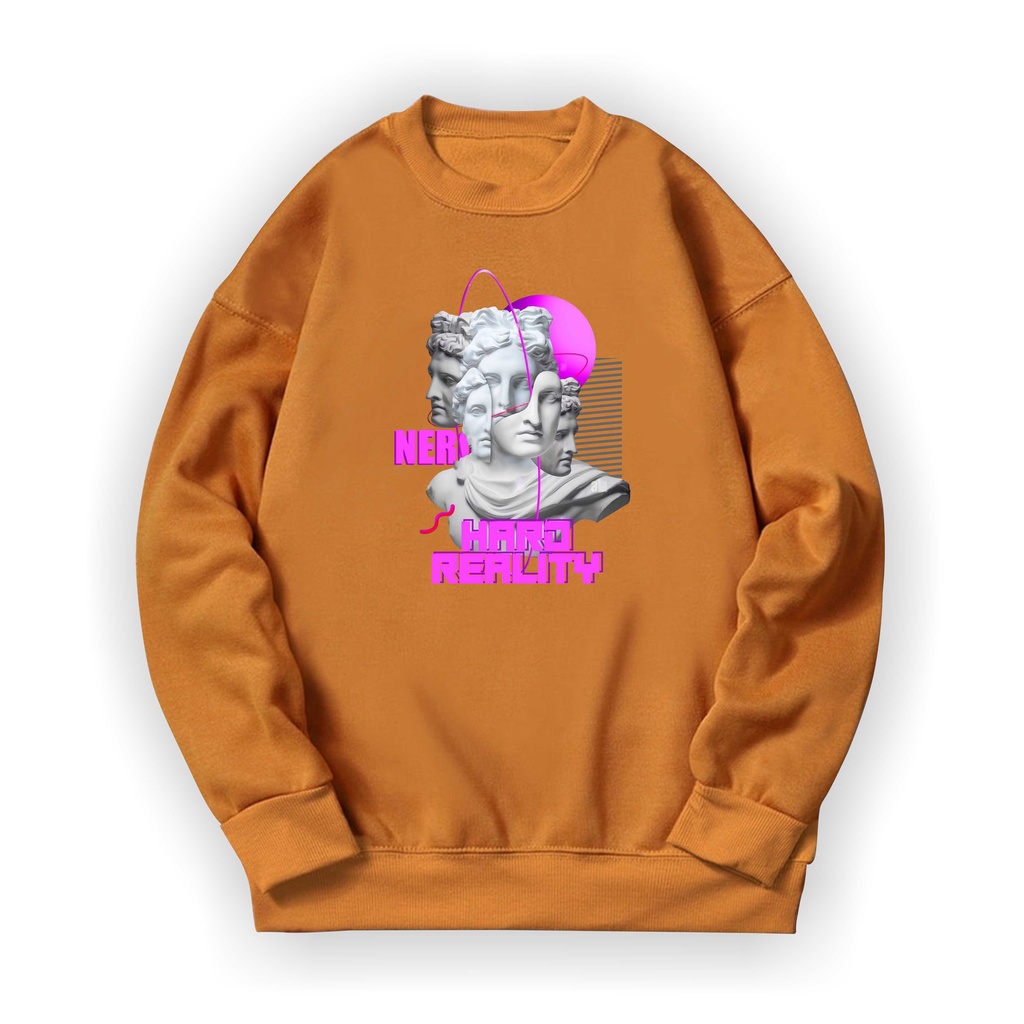 Statue Hard Reality  Crewneck || Statue Hard Reality Basic Sweater Sz M - XL ( Pria &amp; Wanita )