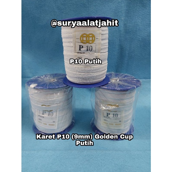 Karet P10/10mm Golden Cup Putih =rp.40.500/1Rol