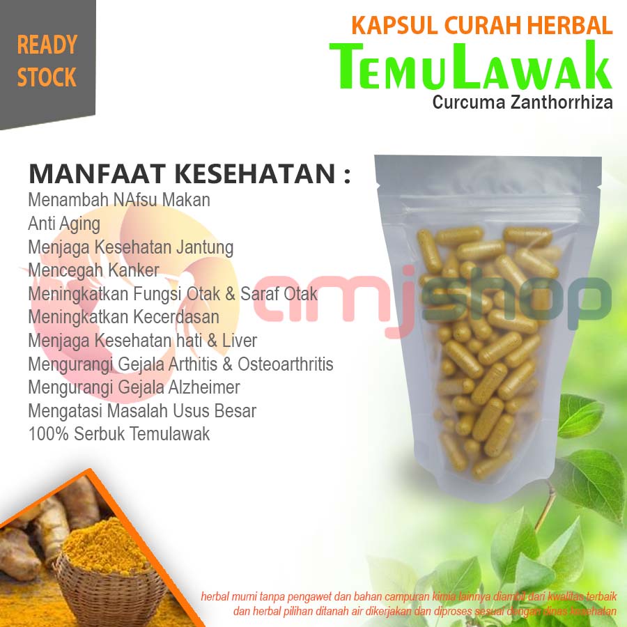

KAPSUL CURAH HERBAL TEMULAWAK Kapsul Herbal AntiAging Metabolisme Alzheimer Kecerdasan