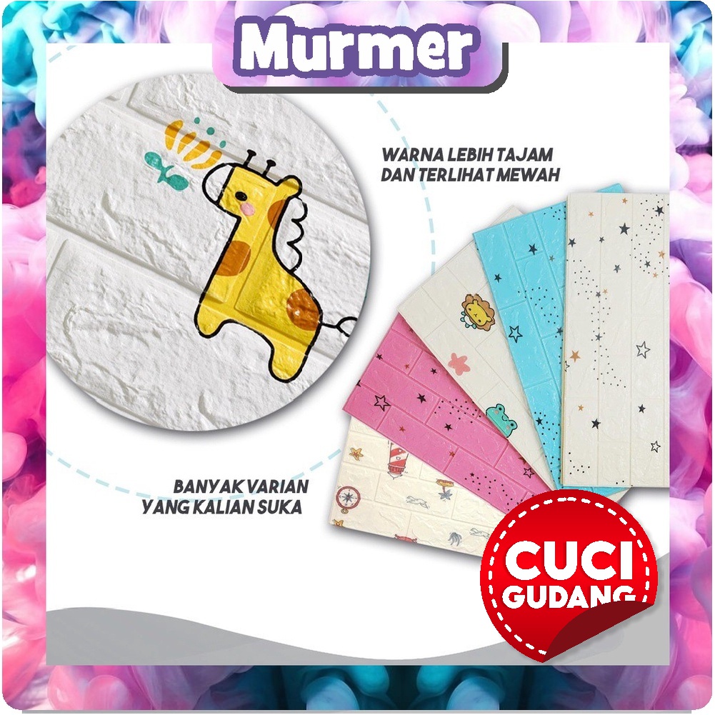 MurmerOfficial  R535 Wallpaper Kekinian Praktis Wallpeper Ruangan Dekorasi Mudah Termurah Wallpaper Dinding 3d Motif Gambar Wallfoam Dekorasi Kamar Murah