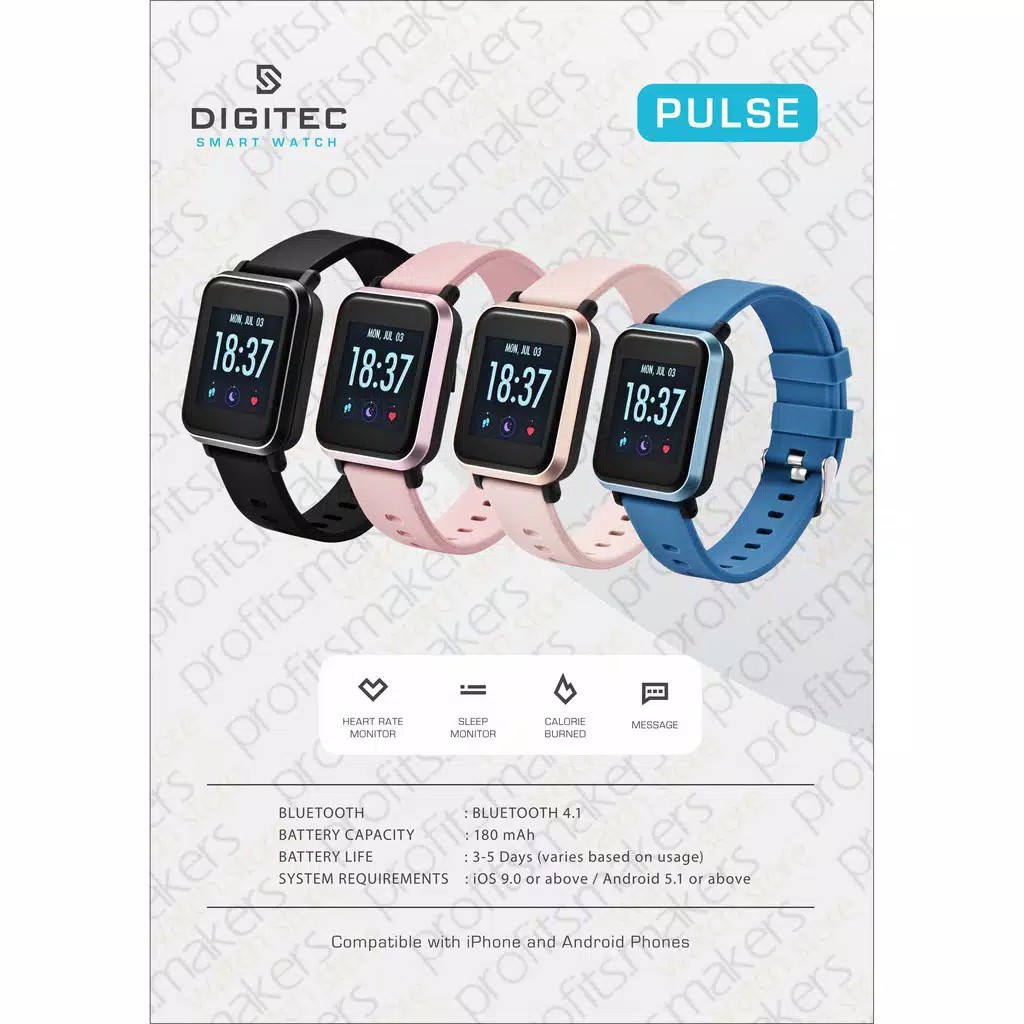Jam Tangan Digitec Smart Watch Pulse Original UNISEX