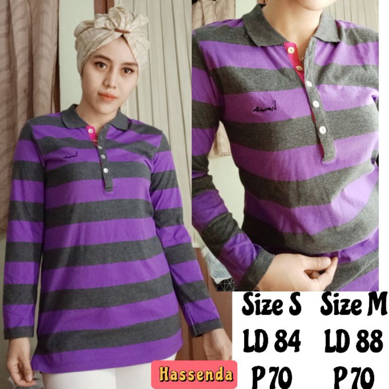 HASSENDA S M Atasan kaos wanita lengan panjang tshirt