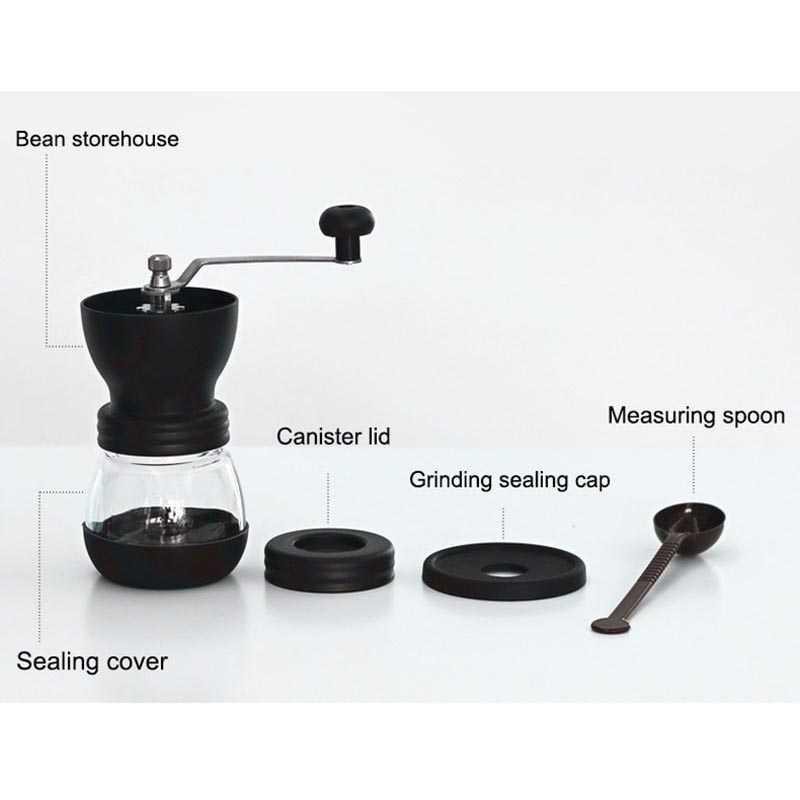 OneTwoCups Alat Penggiling Kopi Manual Coffee Grinder - CF4146 [Hitam]