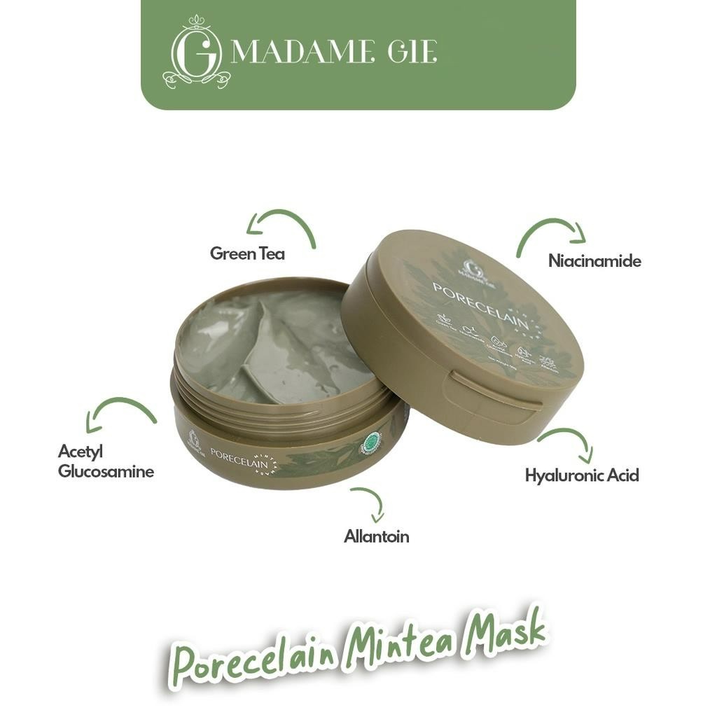 ★ BB ★ Madame Gie Porecelain Mintea Mask - Masker Pori Pori Kecil Minimalis Bebas Jerawat