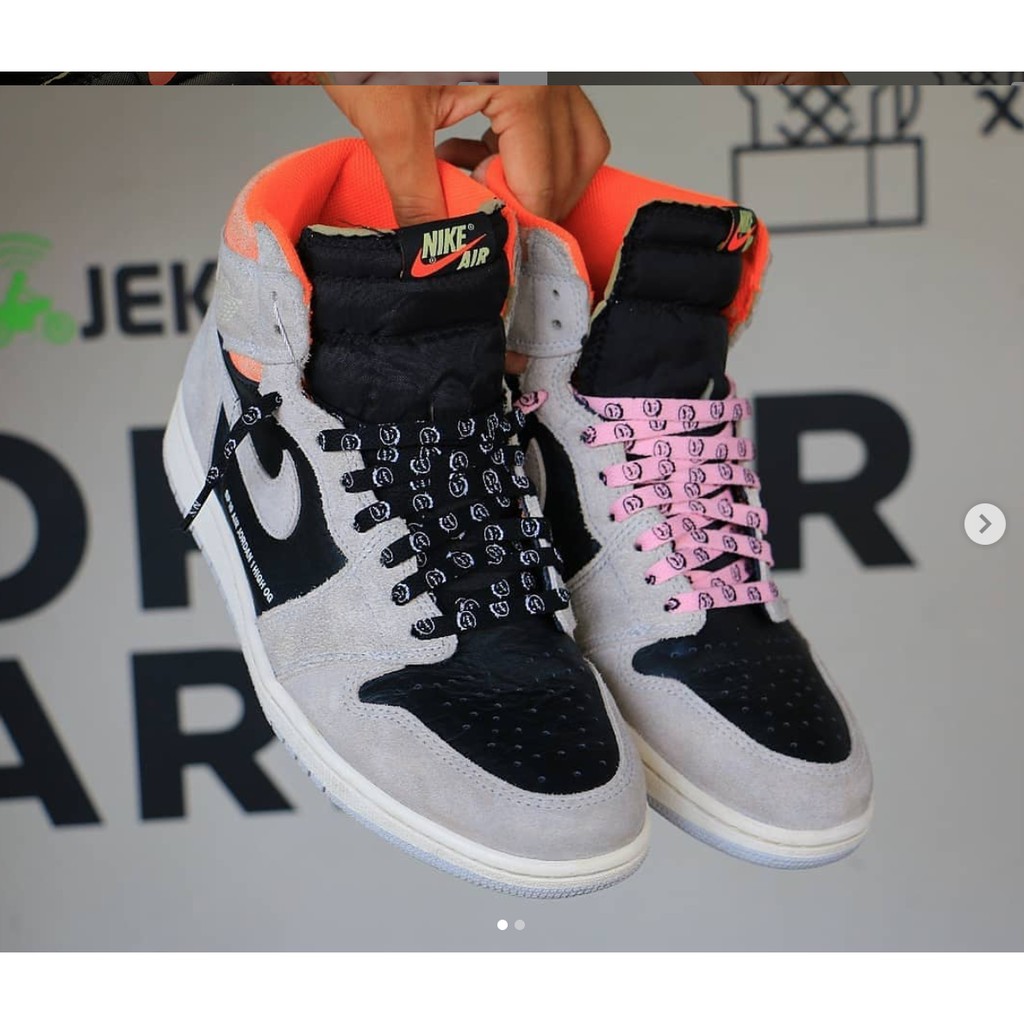 PINK / SMILEY FACE by Travis Scott - Tali Sepatu - Shoelaces - Laces 100CM &amp; 125CM