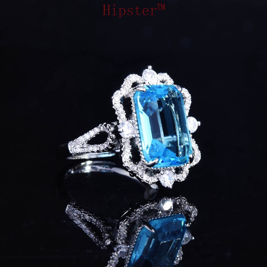 Ocean Blue Topaz Open Ring
