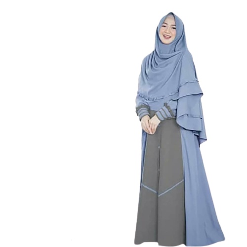 Gamis Syari Set Hijab Lebaran 2024 NIZAR SYARI Baju Wanita Pakaian Muslimah Dress Muslim  Baju Gamis
