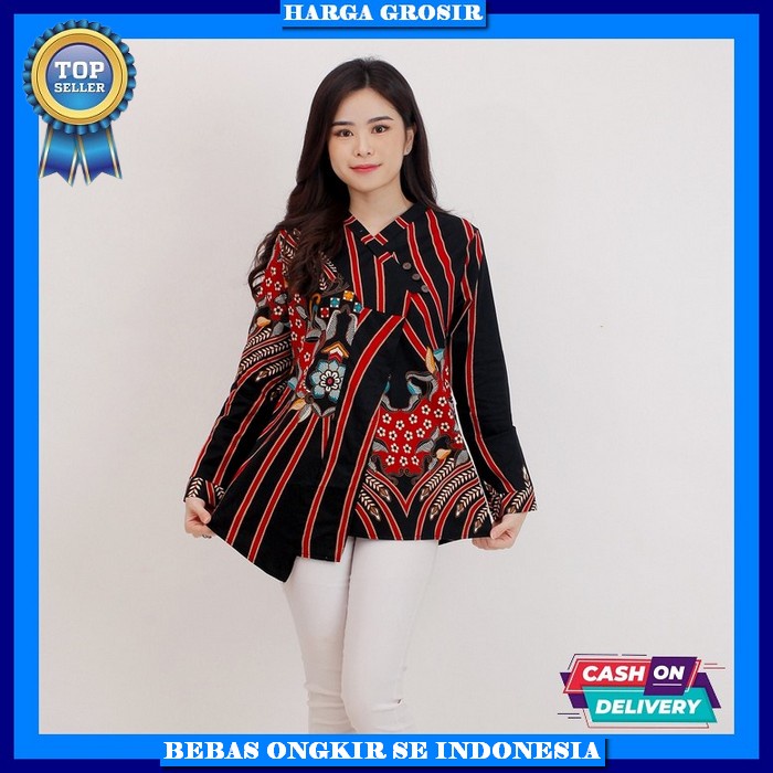 Blouse Cewek Kekinian Buju Cewek Formal Kemeja Dewasa Casual Baju Batik Wanita Atasan Kerja Casual B