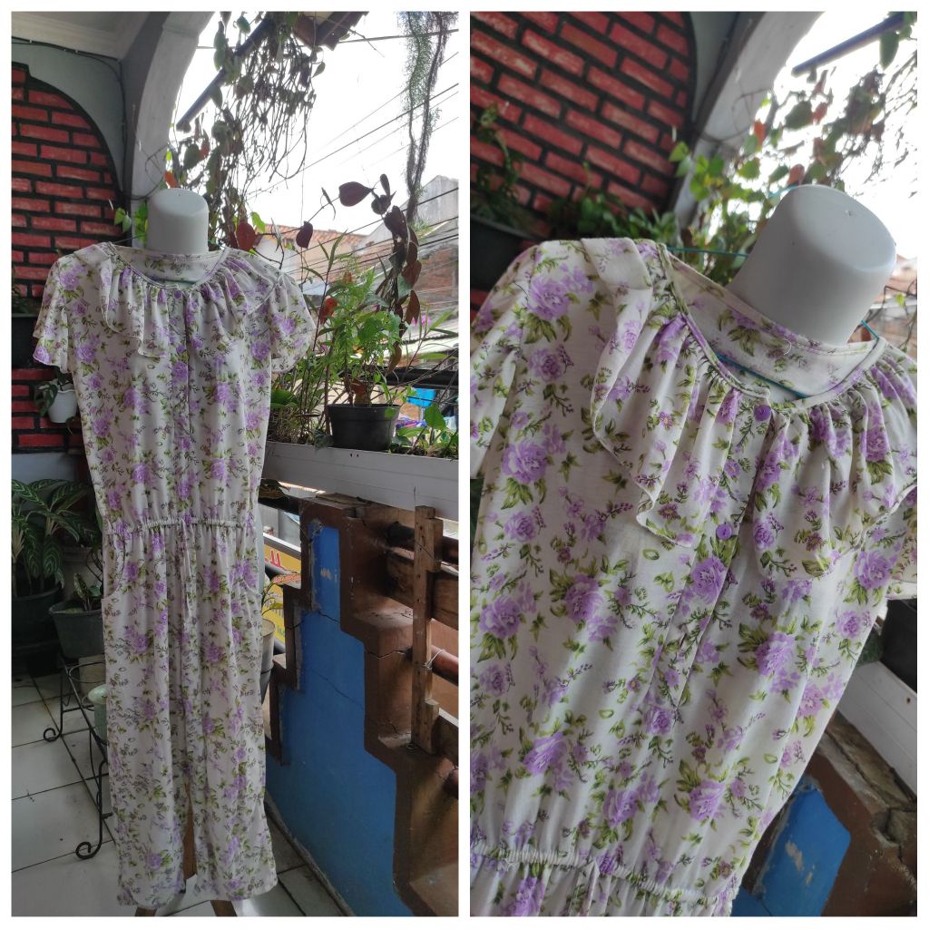 Jumpsuit Panjang Bunga JP Wanita Korean Style P*L OBRAL MURAH 1530