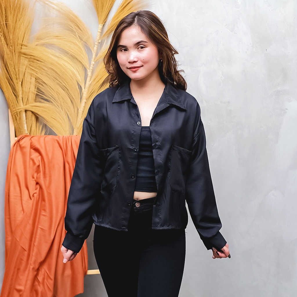 AFI - EC - Kemeja Wanita Gita Rami Basic / Kem Tasa-Hitam