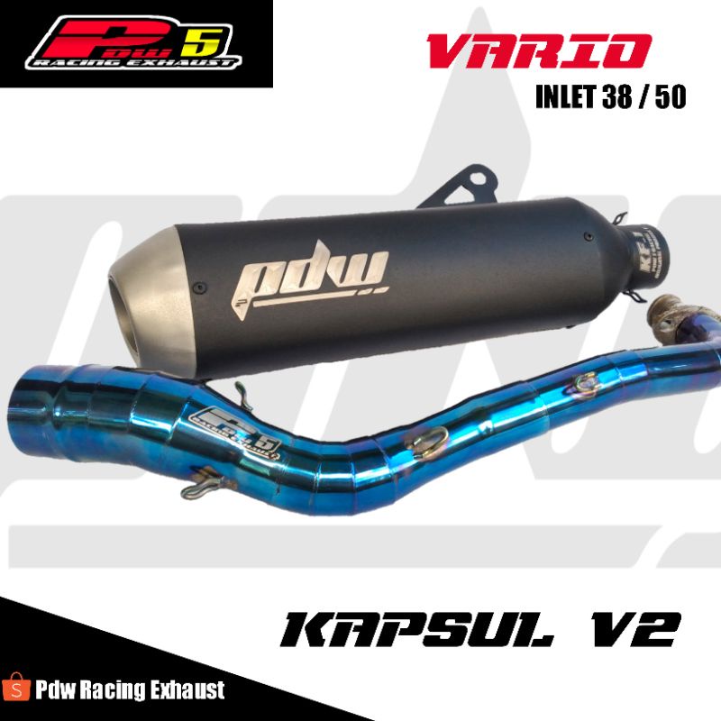 Knalpot Kapsul V2 Header Blue Honda Vario Pdw Racing Exhaust