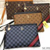 Big Sale  Clutch Batam Lv Line Super Premium Import Tas Batam Wanita Strip Doule Strap Lowienjan24
