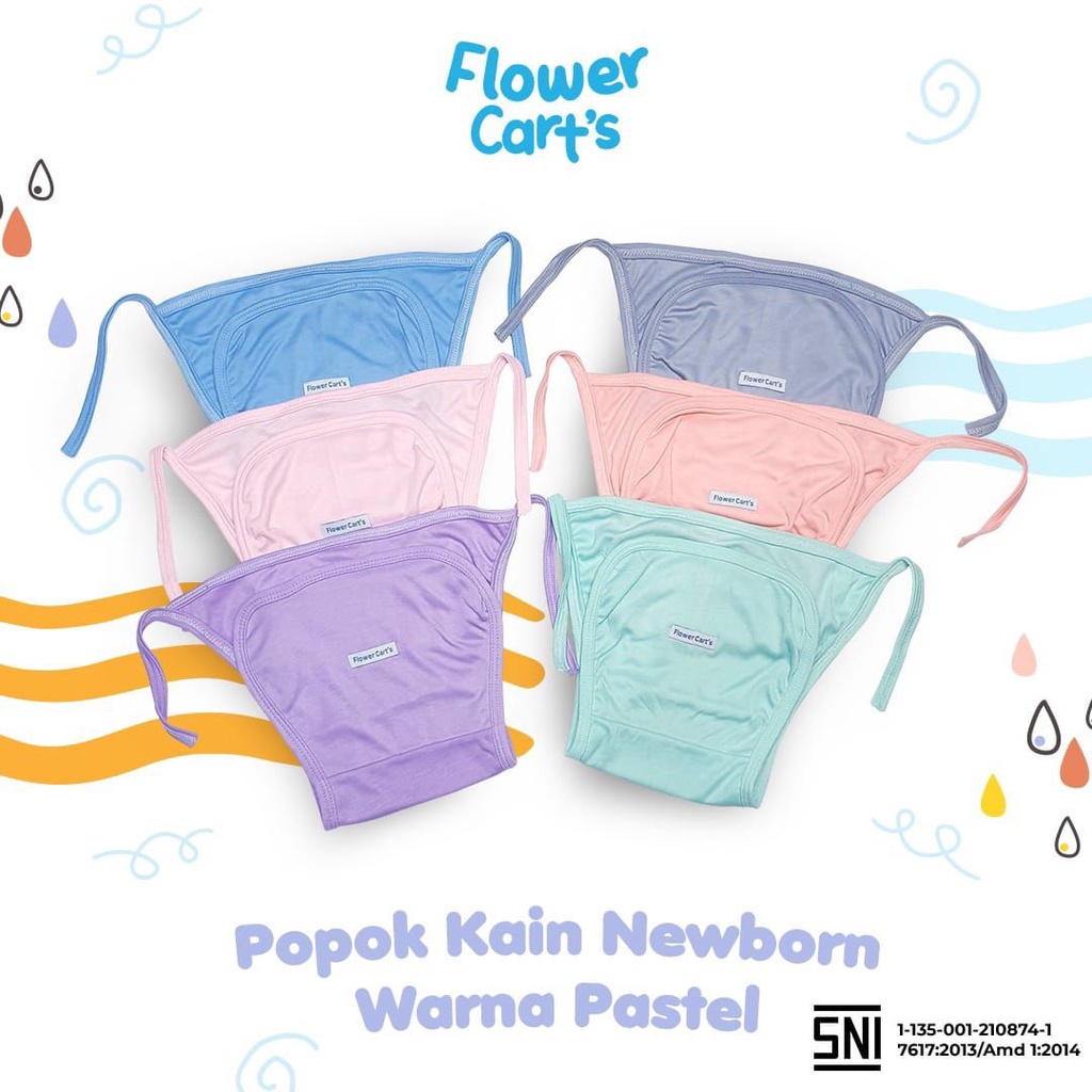 AMBYAR Last Stock 1Pcs Baju Bayi SNI Baju Atasan Pendek Panjang Kutung Celana Pop Pendek Panjang Popok Polos Newborn SNI 0-6 Bulan Baju Bayi Murah Adem FLOWER CART'S CBKS