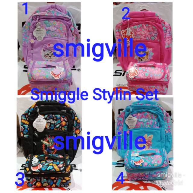 Smiggle Stylin Set - Tas Smiggle + Lunch Box Smiggle