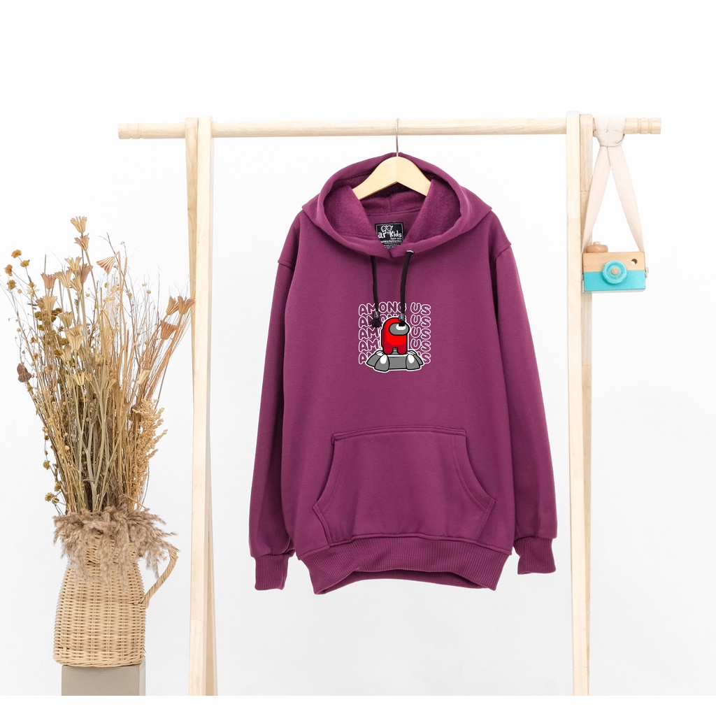 Hoodie Anak Perempuan / Laki-laki Motif Karakter Warna Burgandy