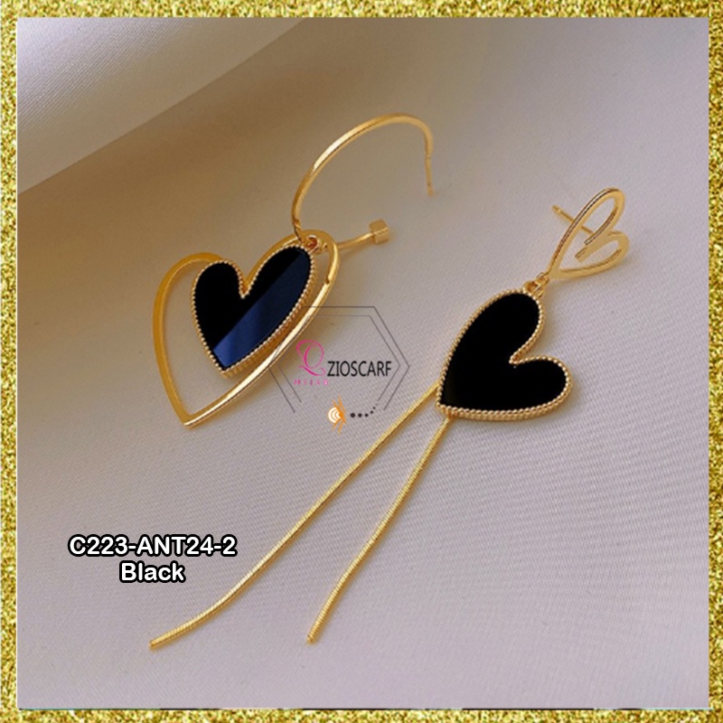 ANTING WANITA KOREA LOVE ANTING TUSUK TITANIUM ANTI KARAT ANTING GANTUNG PANJANG LOVE ANT24