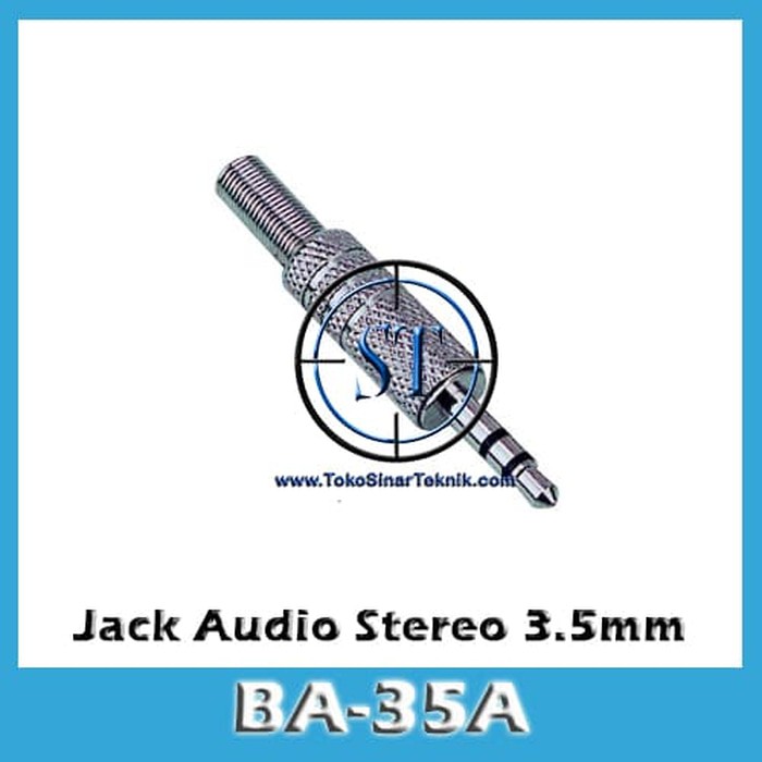 BA-35A Jack Audio Stereo 3.5mm 3 Pin SILVER  Besi Aux Mini Stereo 2 Garis for headphone 3.5 speaker