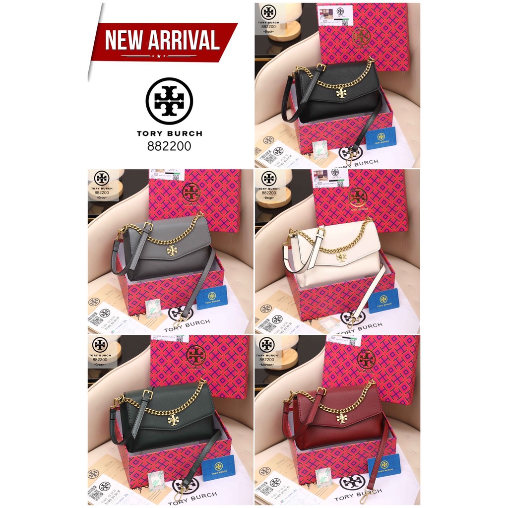 Tory Burch Kira Pebbled Chain Shoulder Bag #882200 Like Ori  (Tas Import Wanita)