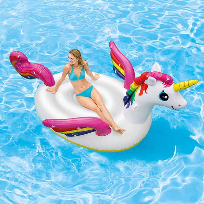 Intex 57281 MEGA unicorn island inflatable ride-on floaties / Pelampung Air 100% ORI