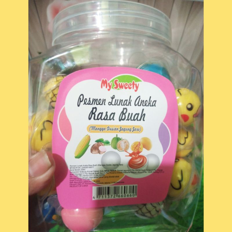 

Permen Lunak Aneka Rasa Buah Toples 50 Pcs Halal