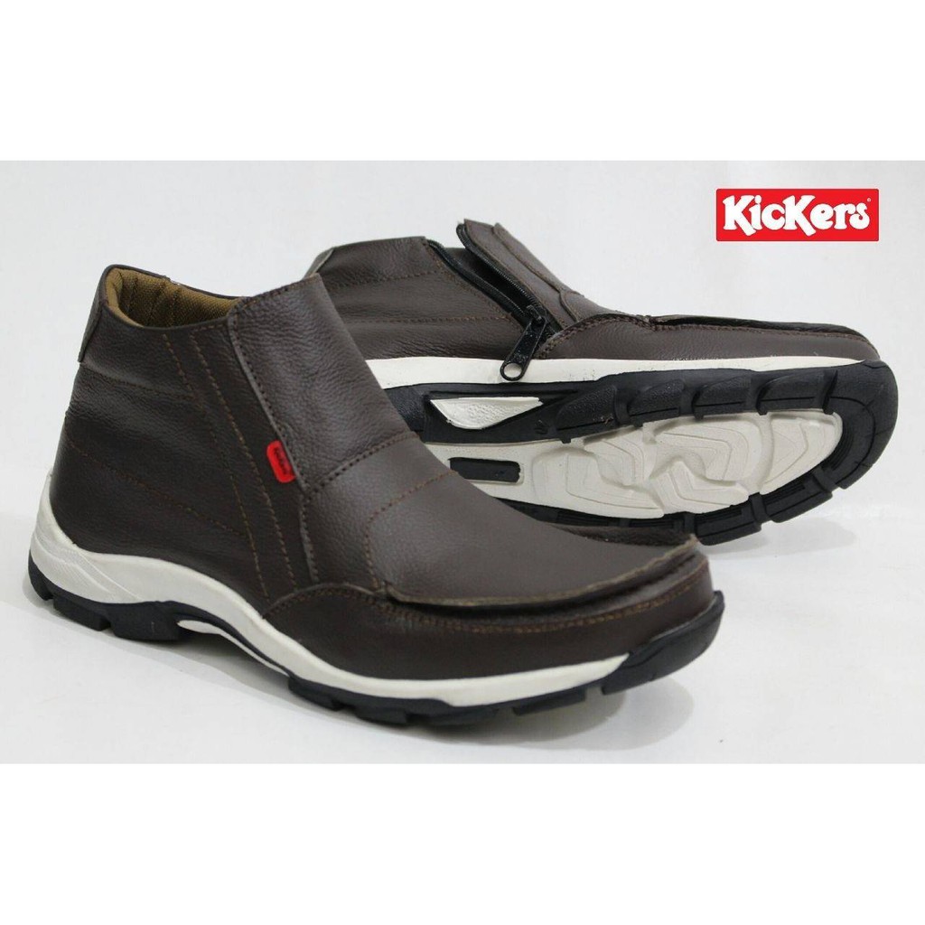 KICKERS ZIPPER LEATHER / SEPATU SNEAKERS KULIT PRIA / MURAH KEREN BERKUALITAS TINGGI