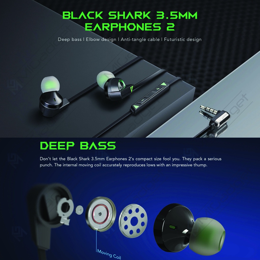 Blackshark Black Shark 3.5mm Earphones 2 - Headset Blackshark 3.5mm