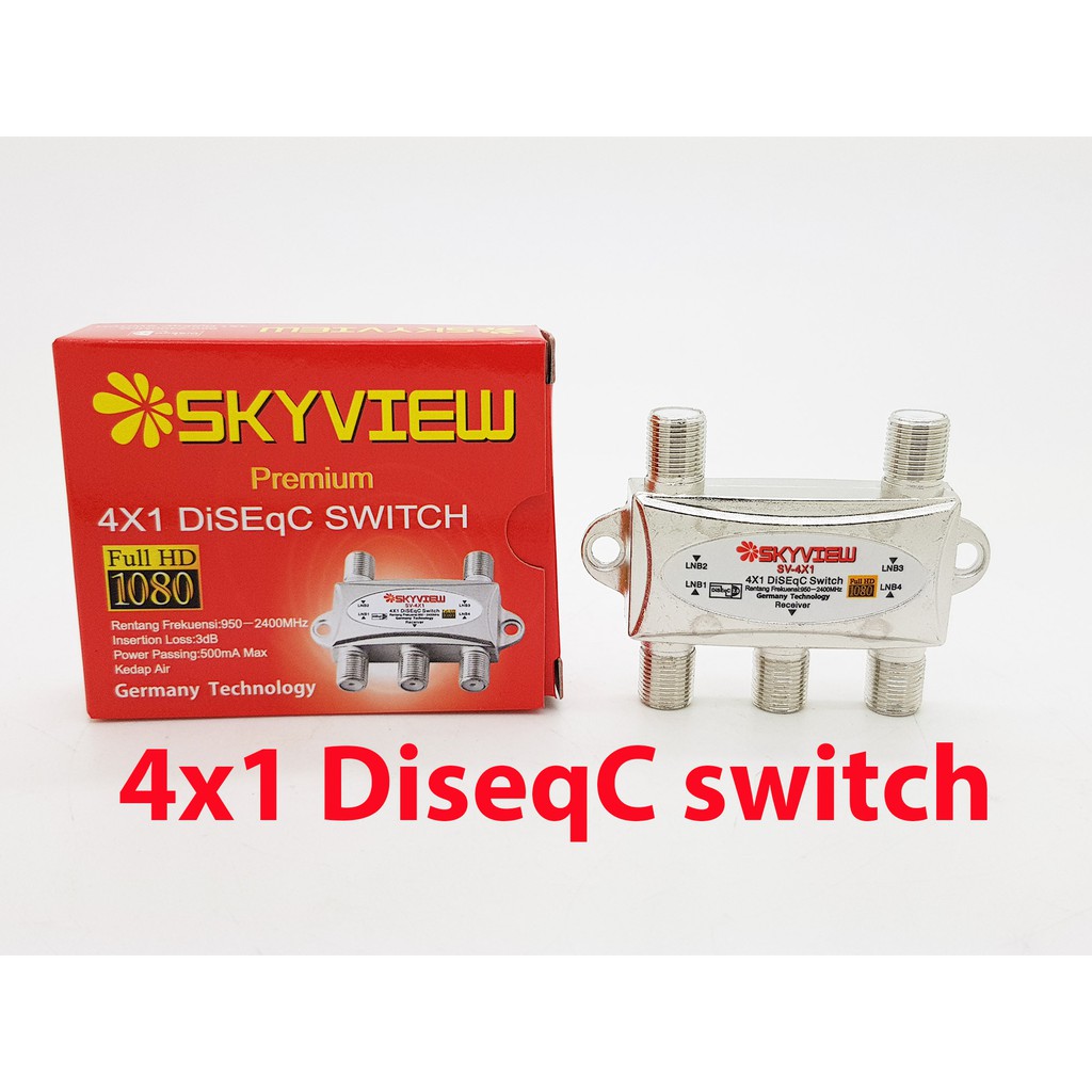 Diseq Switch 4x1 4 LNB Satelit 1 Receiver SV 41C Diseqc Swit SKYVIEW