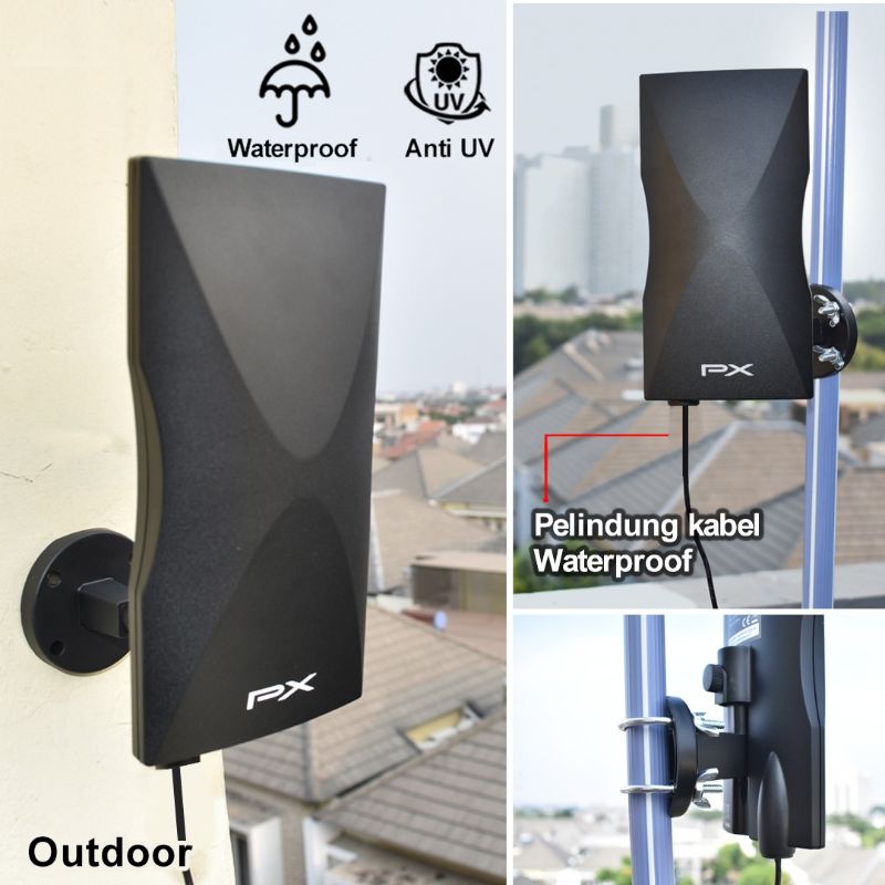 Antena TV Digital Analog indoor outdoor Boostsr PX DA 5900B + kabel 12m