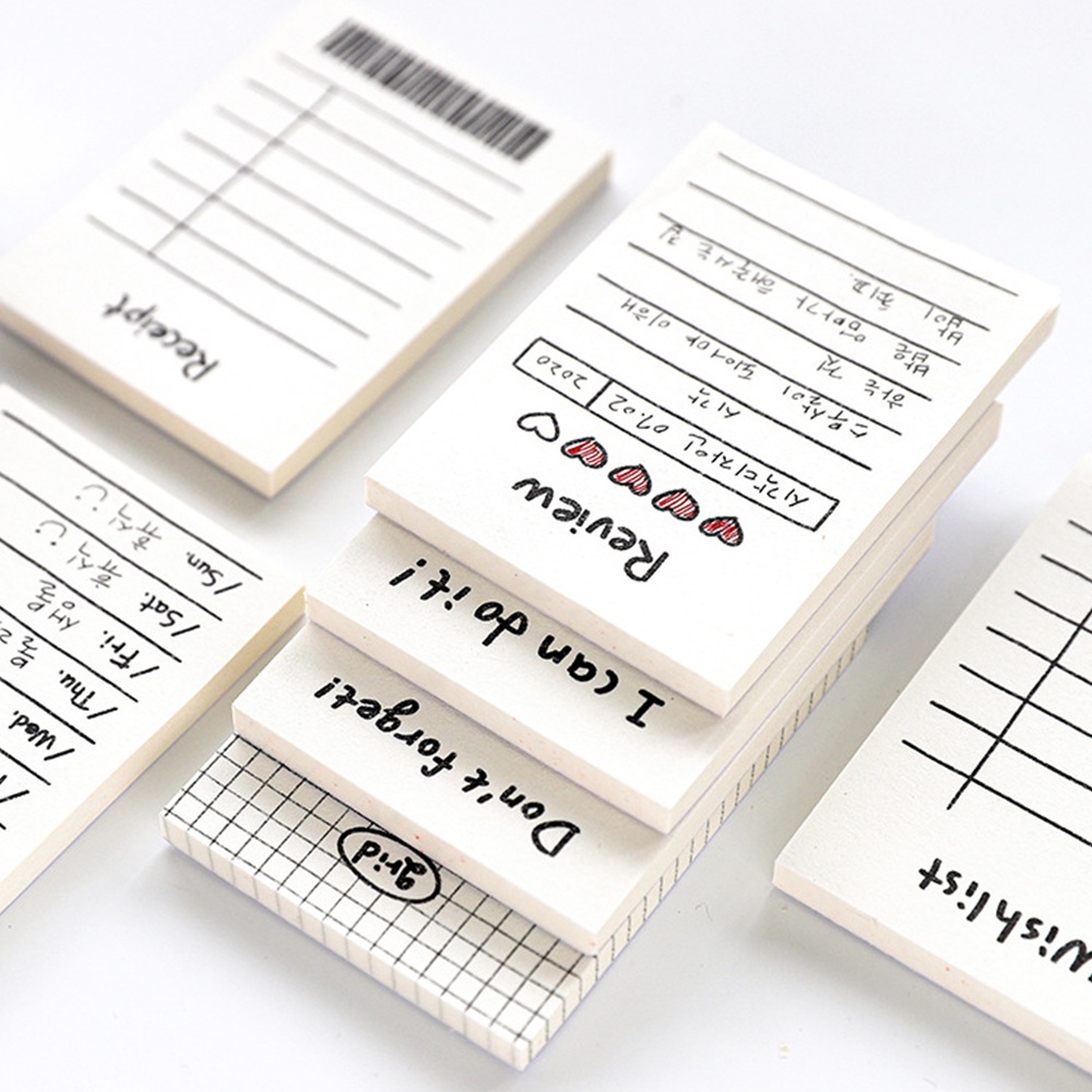 【COD Tangding】50pcs/set Memo Pad Cute Check List Weekly Plan Time Manage Diary Note Memo Paper set journal Stationery
