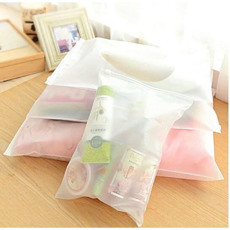 [CTSHOP]Zipper Storage Bag Polos Plastik Zipper Plastik Waterproof Plastik Anti Air Pakaian Sepatu