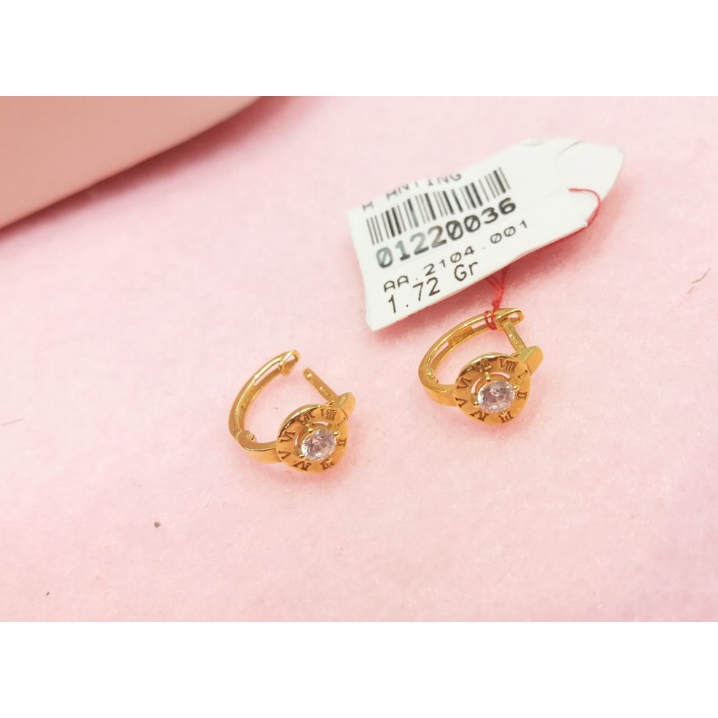 ANTING EMAS ASLI FASHION MATA KADAR 700/16KARAT WANITA DEWASA ROMAWI