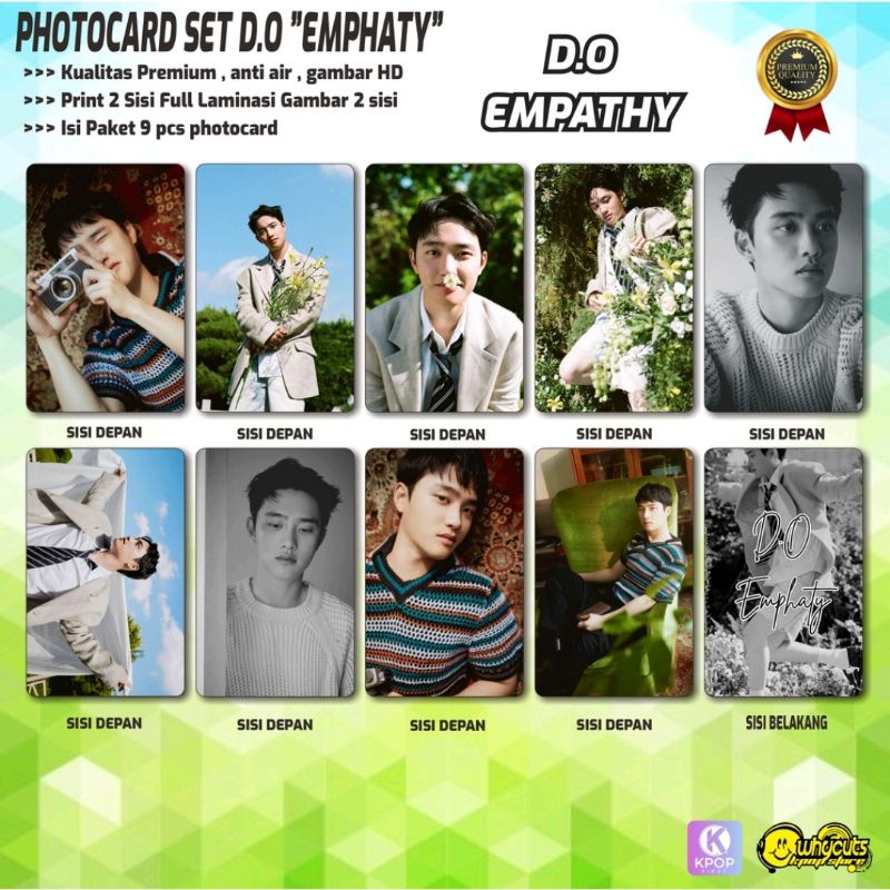 PHOTOCARD SET PC KPOP PREMIUM D.O EMPHATY ( PRINT 2 SISI 9 PCS )