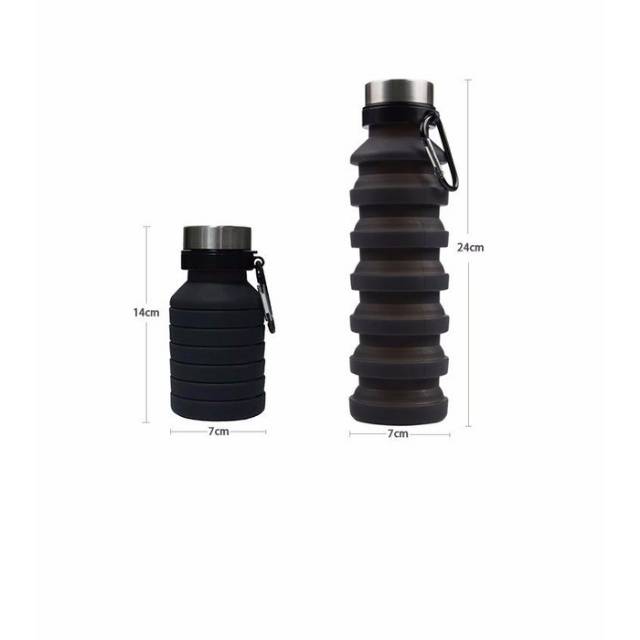 550ml Folding silicone bottle/Botol minum silicone outdoor/Botol gym