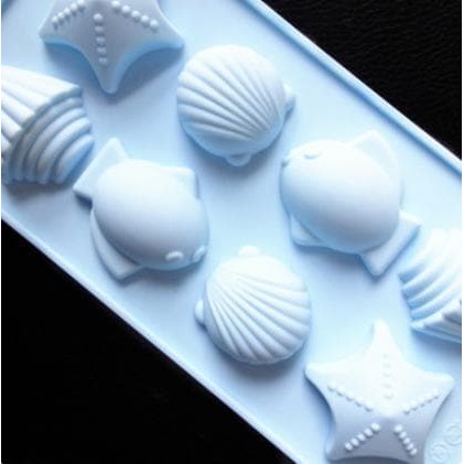 Cetakan Kue / Puding / Cokelat / Es Batu Motif Binatang Laut (8 Kotak)