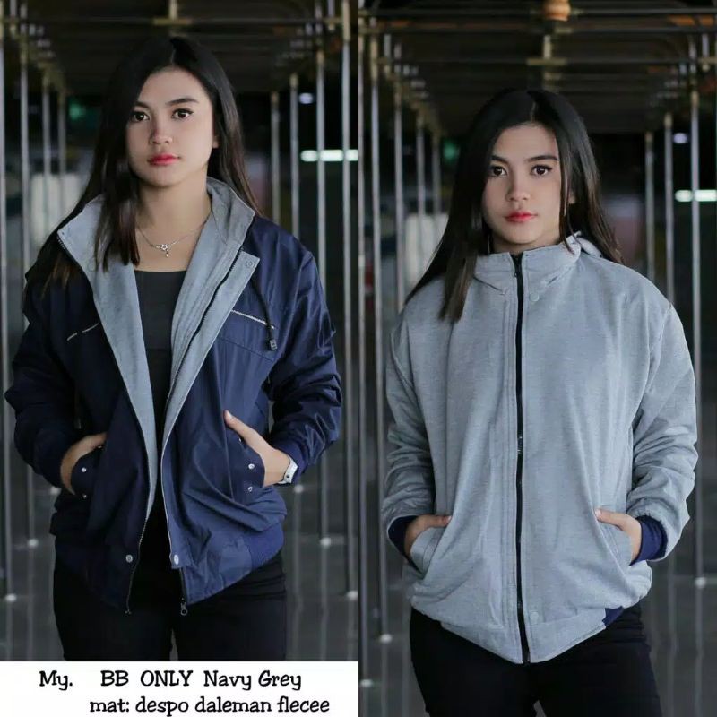 JAKET WANITA JAKET PARASUT ANNA JAKET BOLAK BALIK WANITA HEYLOOK(A24)-4