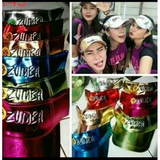 Topi ZUMBA Metalic Glosy/Topi Senam/Topi Olahraga/Topi Gym Fitness Aerobik