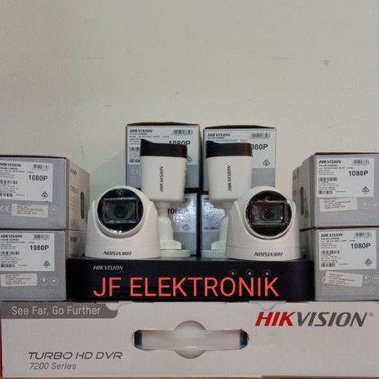 PAKET CCTV HIKVISION 4 CHANNEL 4 KAMERA 2MP 1080P KOMPLIT TINGGAL PASANG