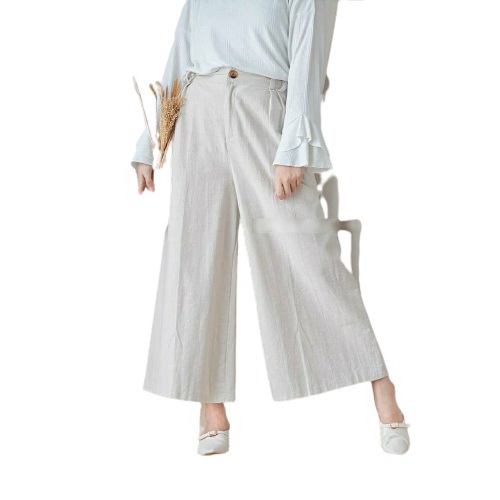 KULOT PANJANG WANITA - ELAINE CULLOTE PANT KATUN RAMI RESLETING DEPAN - CELANA PANJANG WANITA MURAH '-3