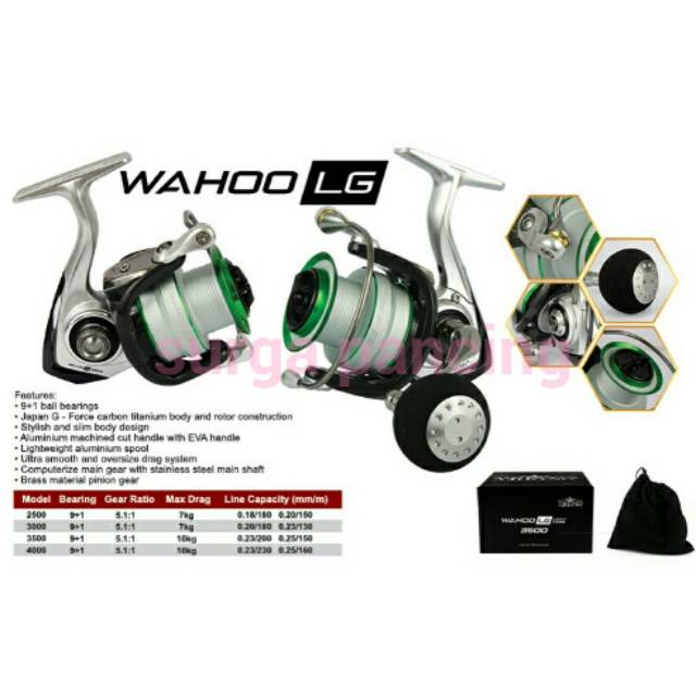 Reel Pancing ajiking wahoo LG 3000 4000 carbon titanium body terbaru tahun 2020