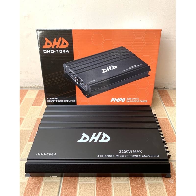 DHD 1044 Power Amplifier Mobil 4 Channel Black And Silver