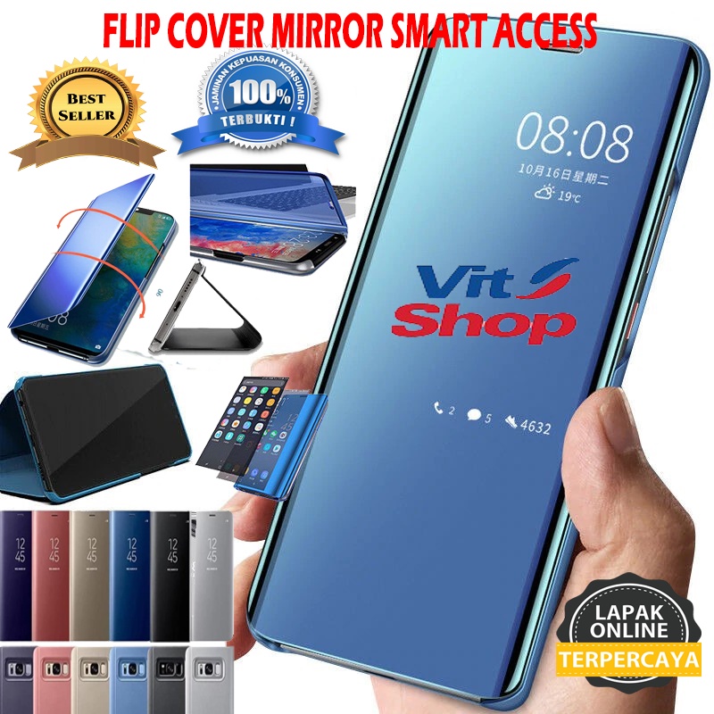 FLIP COVER SAMSUNG A50s MIRROR CASE STANDING VIEW COVER