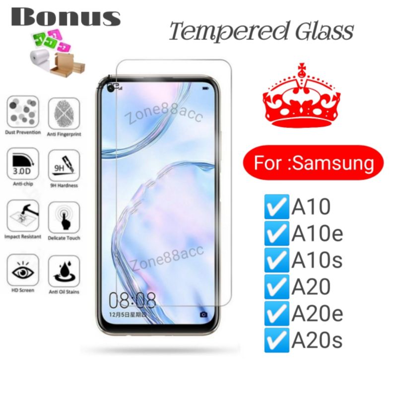 Antigores Tempered Glass Screen Guard protector Samsung A10 A10e A10s A20 A20e A20s e s TG Bening Antiblue Spy Blue light Full Garskin Lensa Lens Pelindung Layar 9D