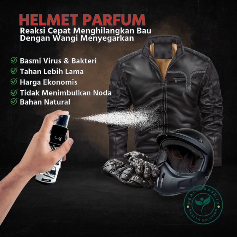 Healthbase.id Parfum Helm Motor 100 ml Penghilang Bau Apek Jaket Sepatu Spray Shoe Parfum Cairan Anti Bakteri dan Bebas Virus dengan Wangi Menyegarkan Termurah Bisa Untuk Jaket Sepatu kaos kaki Hijab Cocok yang biasa Gojek