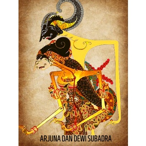 Poster Wayang Kulit Arjuna dan Subadra Hiasan Dinding Sebagai Pajangan atau Wall Decor