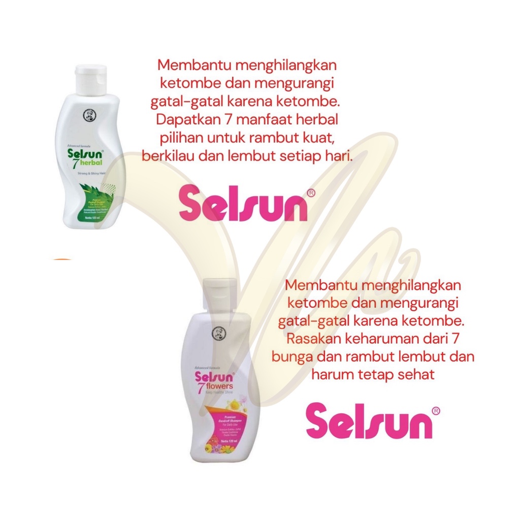 SELSUN Shampoo Conditioner Series Sampo anti ketombe Blue 5 Yellow Gold 7 Herbal Flower (VH)